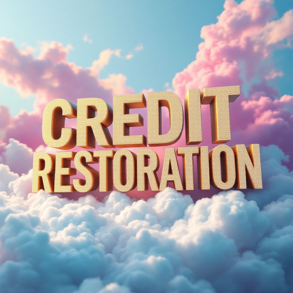 Instagram post: Credit restoration floats through dramatic clouds