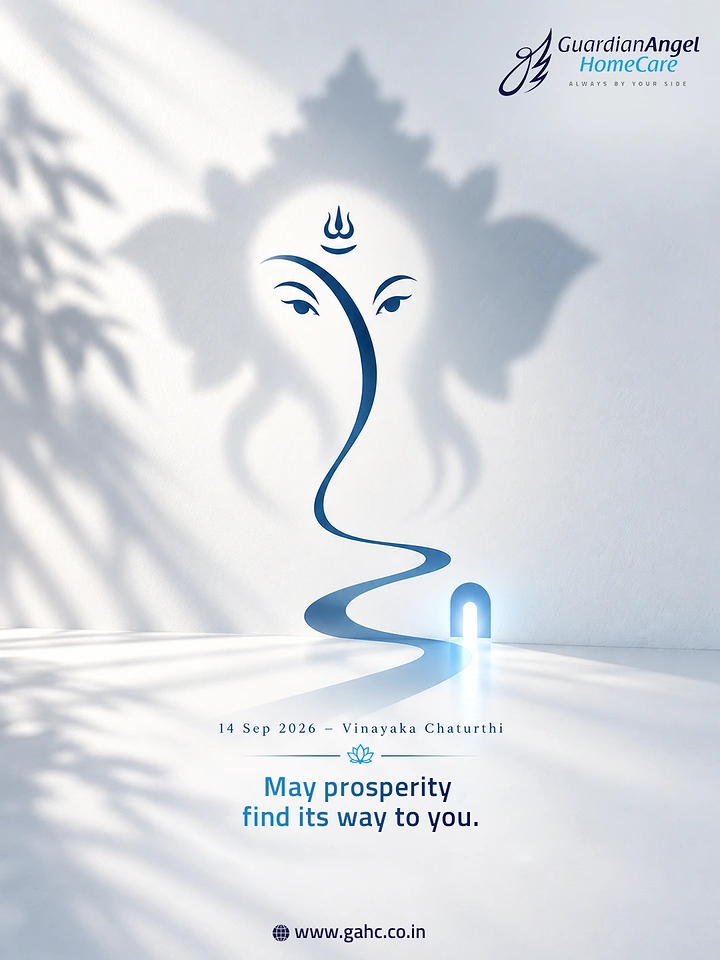 Ganesh Chaturthi creative ad: Ganesha trunk line becoming a path to a glowing door