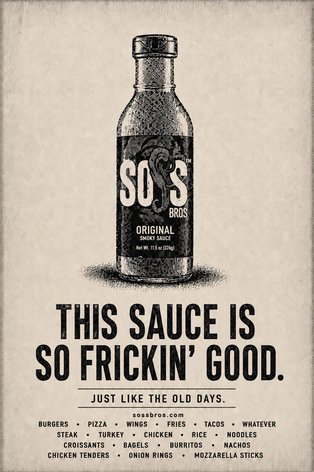 Story: Minimal bottle ad with witty copy