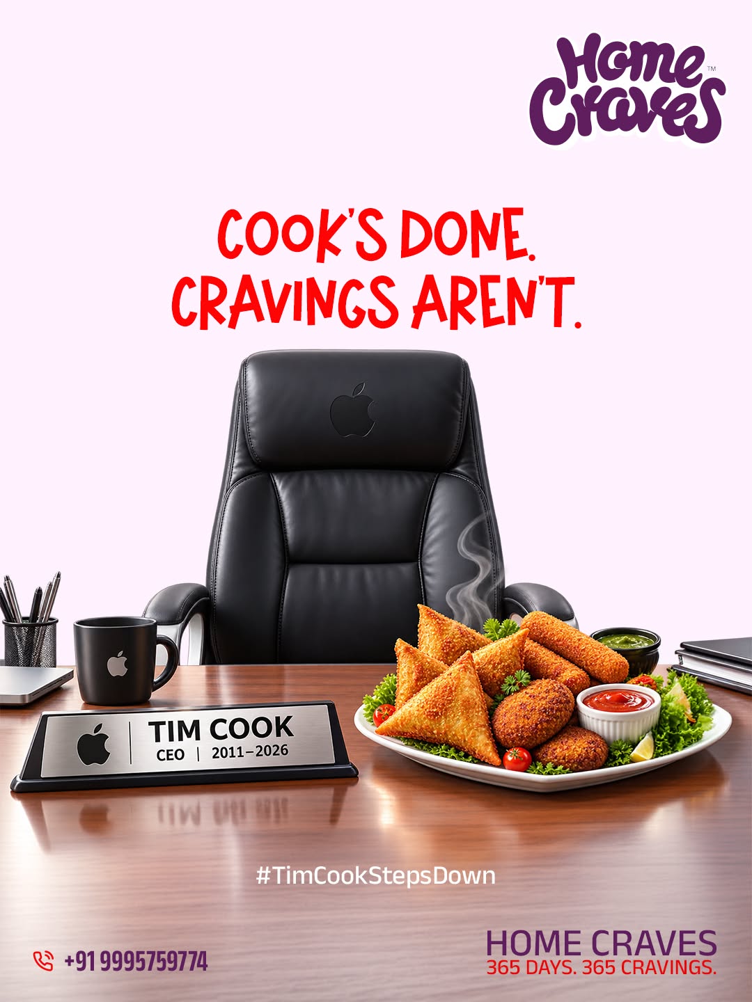 Instagram post: Tim Cook topical pun, cook's done