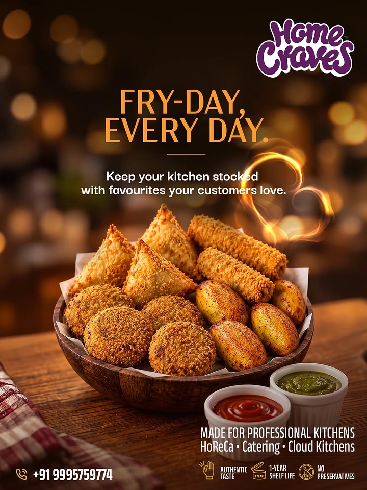 Cloud Kitchens & Food Trucks creative ad: Fry-Day Every Day pun, moody photo
