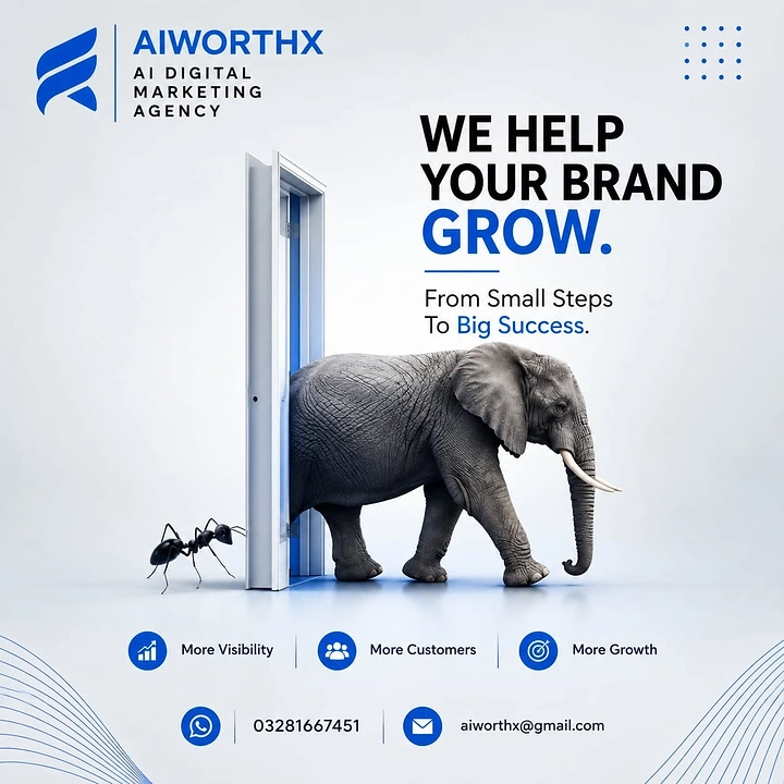 Agency creative ad: Ant to elephant through door: growth