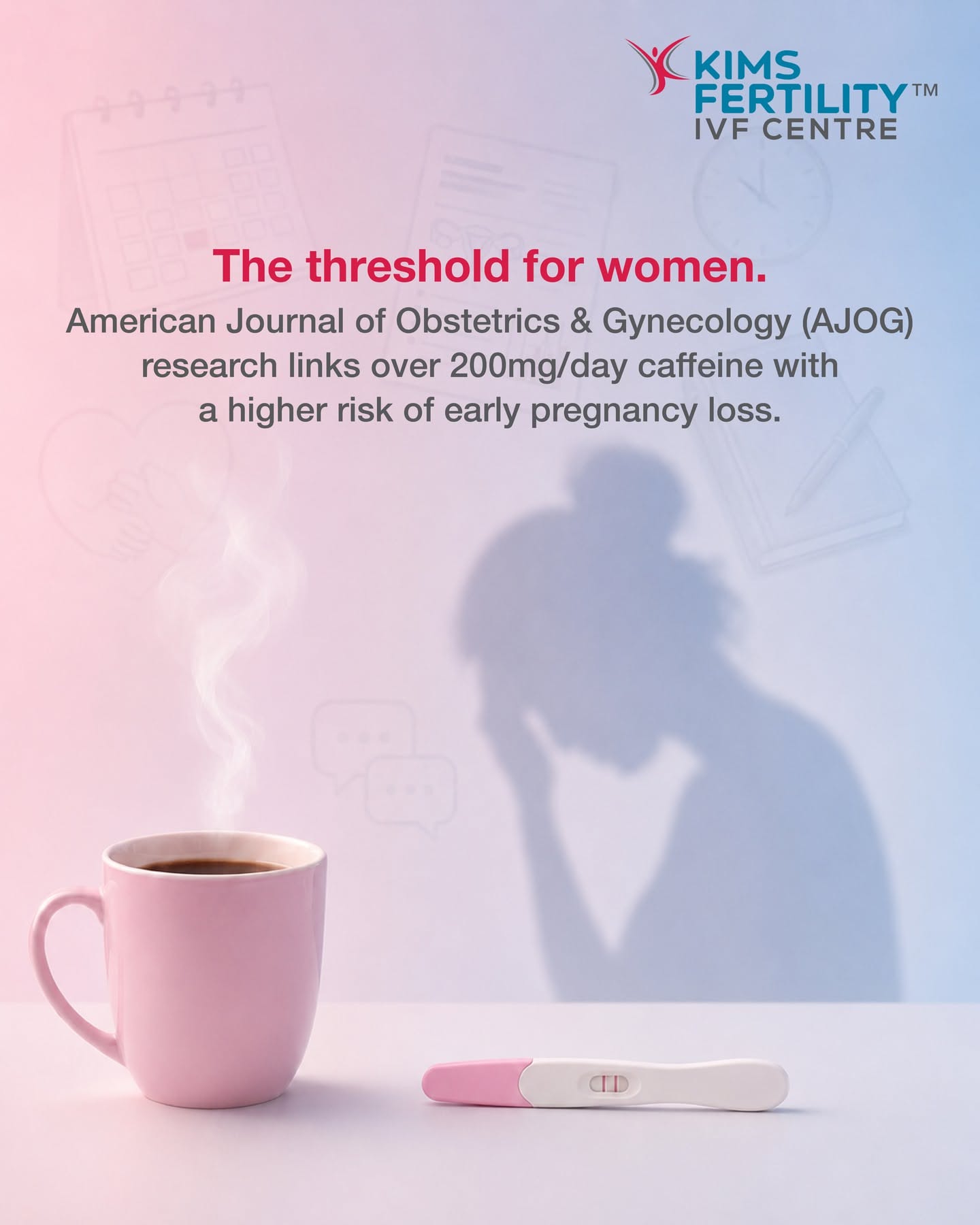 Carousel: Coffee cup merging into an hourglass with a fetus in the lower bulb, slide 3