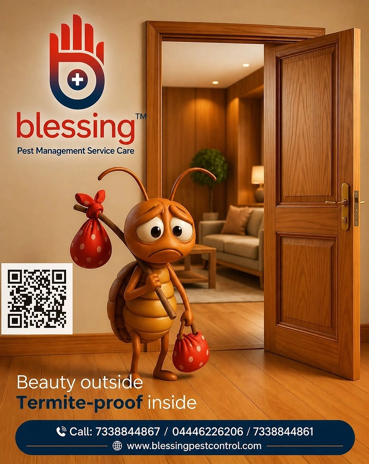 Pest Control creative ad: Evicted termite leaving with bindle