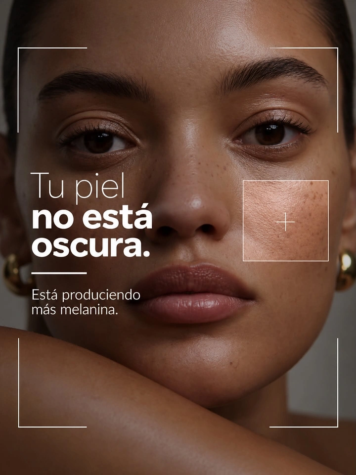 Skin & Cosmetic Clinics creative ad: Viewfinder crop reframes melanin myth