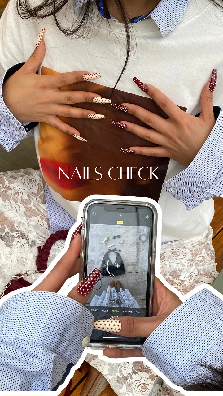 Nail Salons creative ad: Nails check cutout phone collage