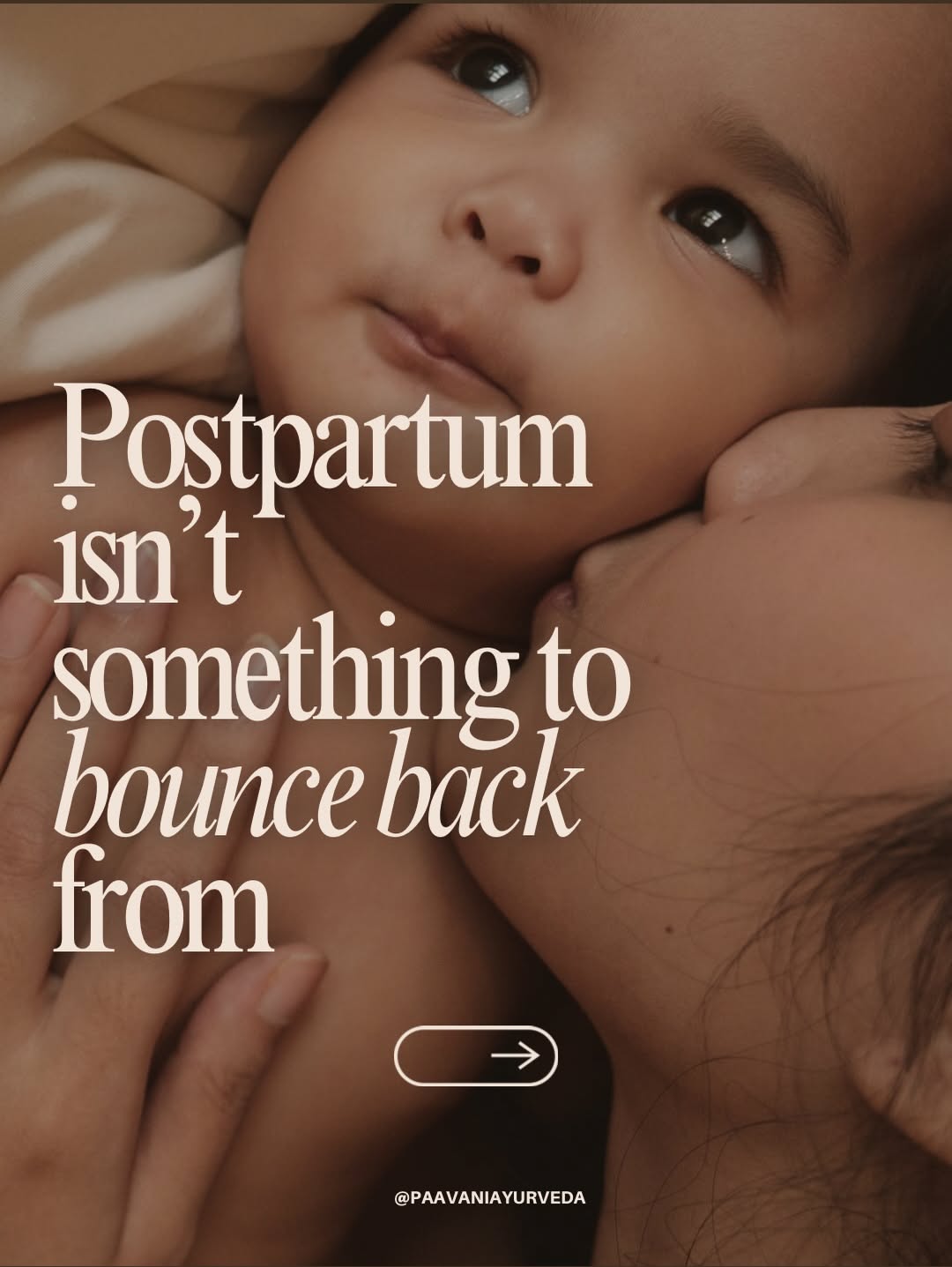 Instagram post: Strong postpartum bounce-back message, slide 1