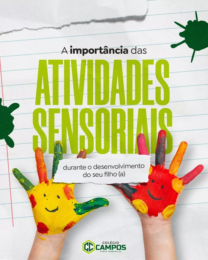 Daycare & Preschools creative ad: Painted smiley hands embody sensory learning
