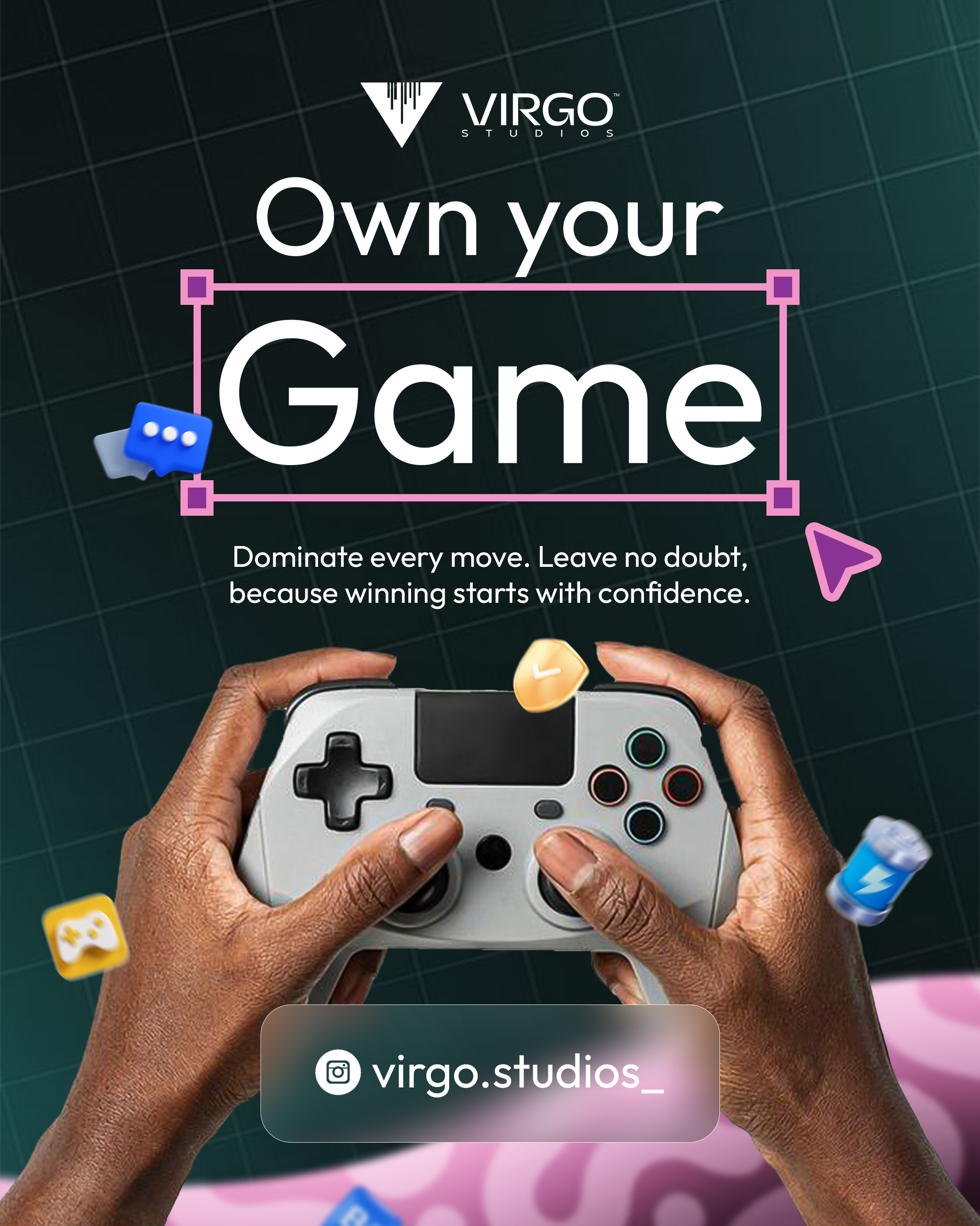Instagram post: Design-tool selection box frames 'Game'