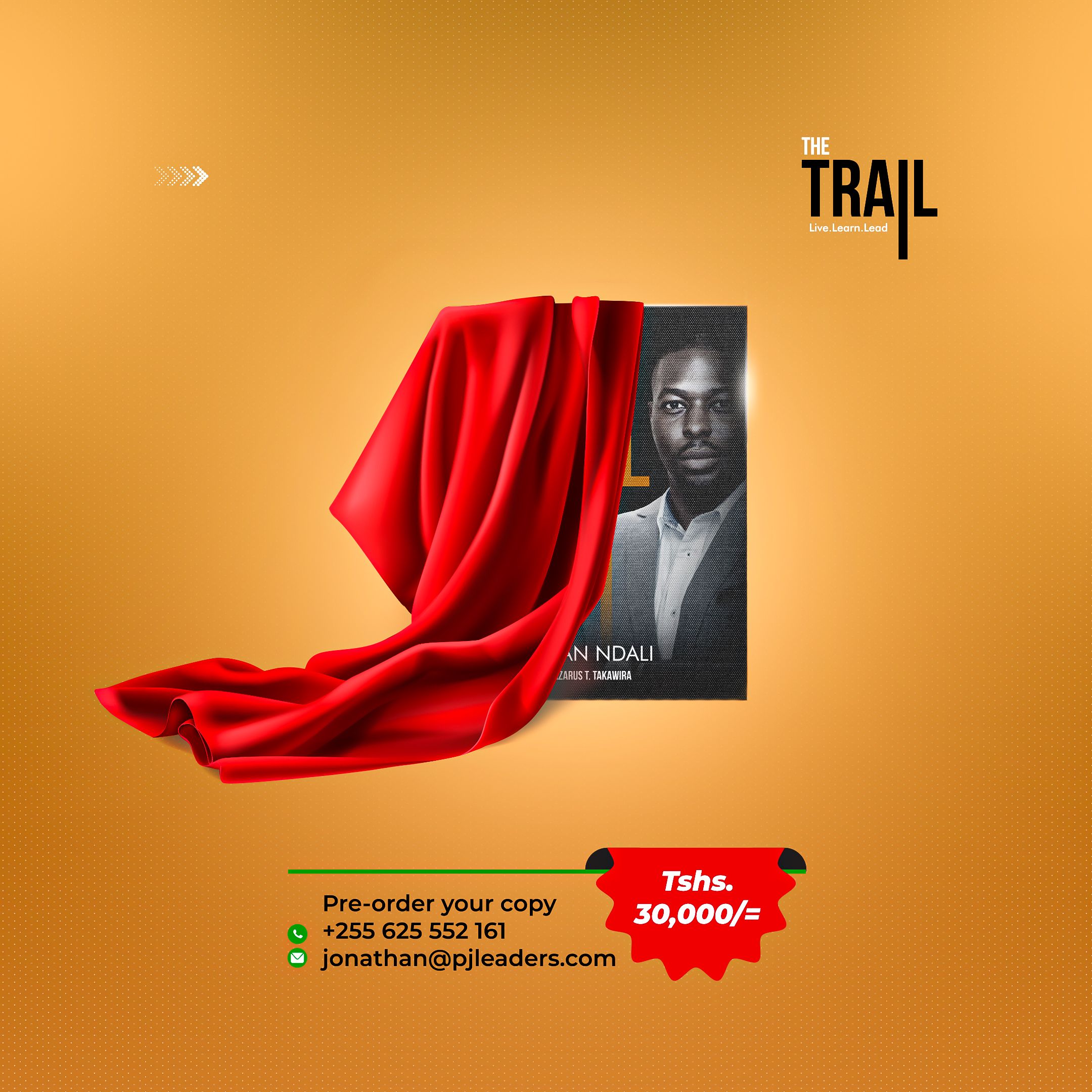 Red cloth unveiling reveals book pre-order
