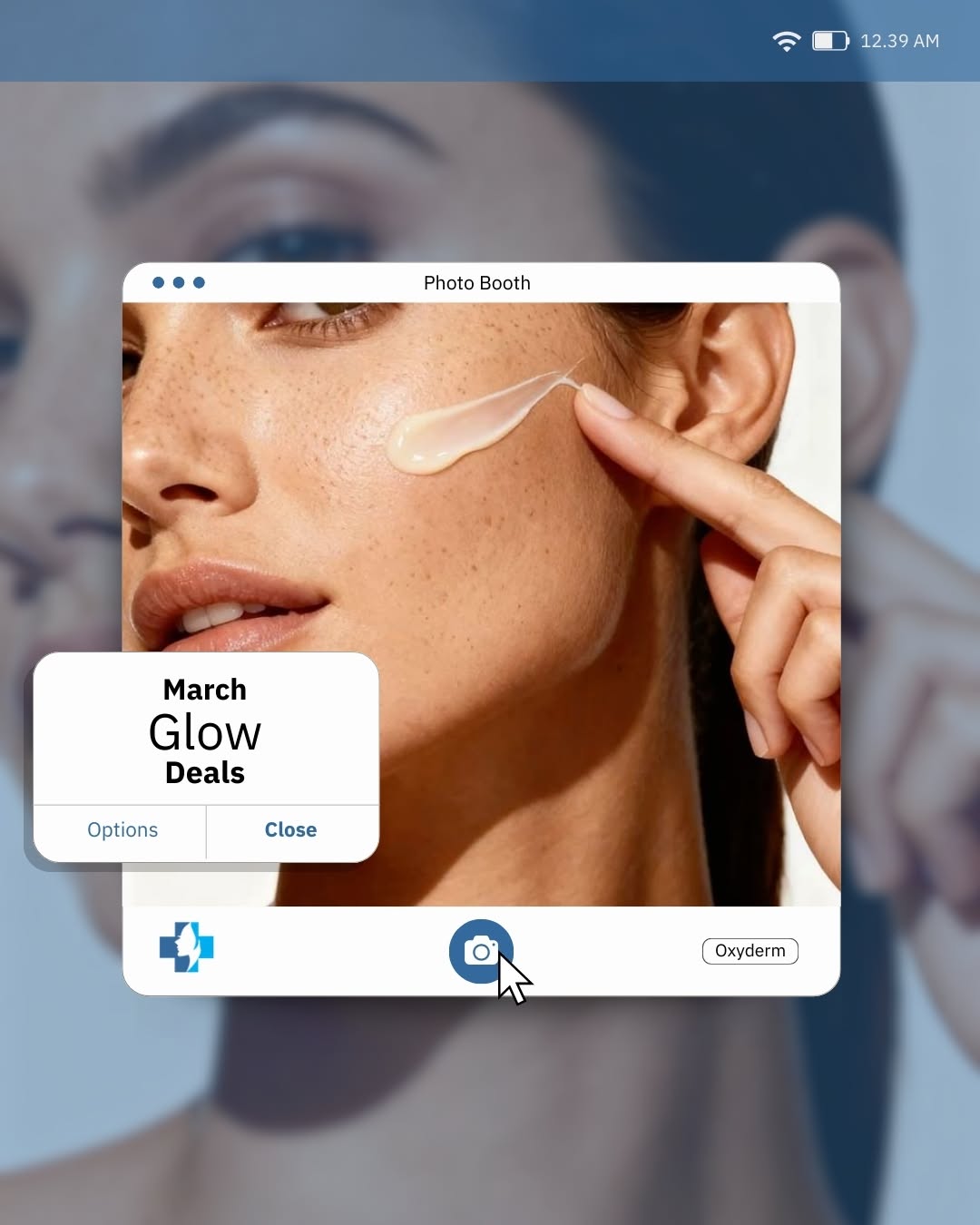 Instagram post: Photo booth app UI frames glow deal