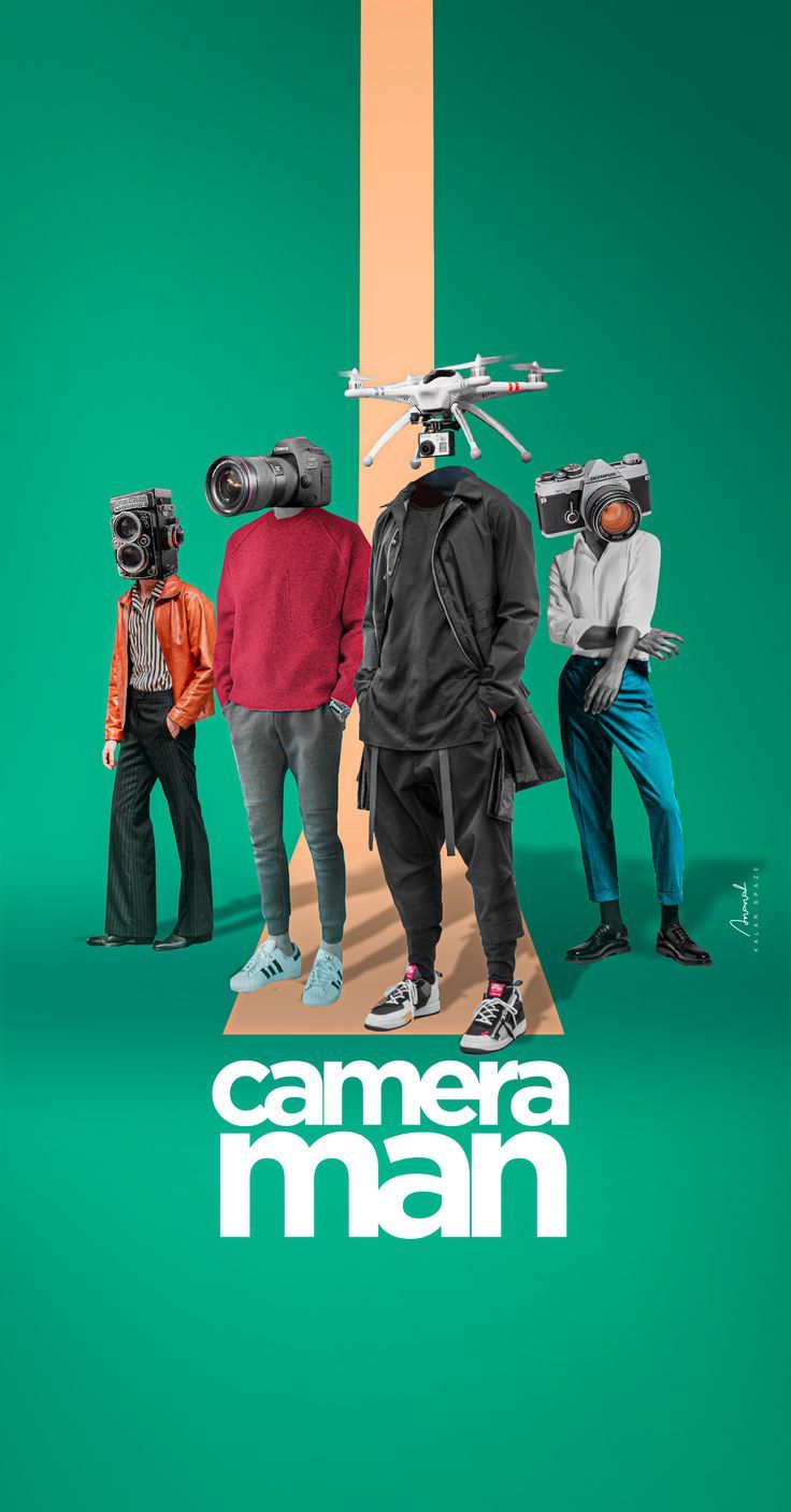Story: Memorable surreal camera head character illustration.