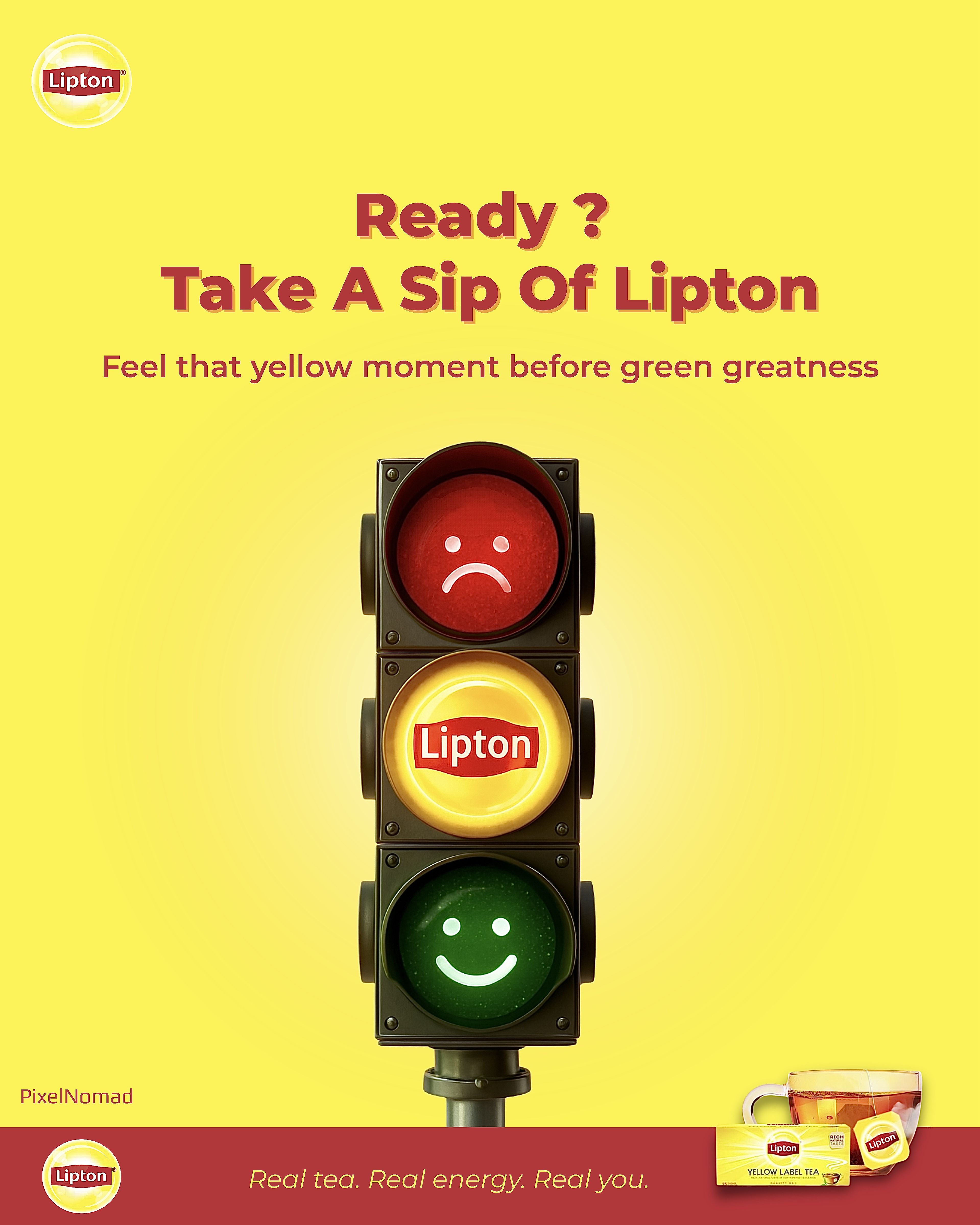 Instagram post: Traffic light with Lipton yellow moment