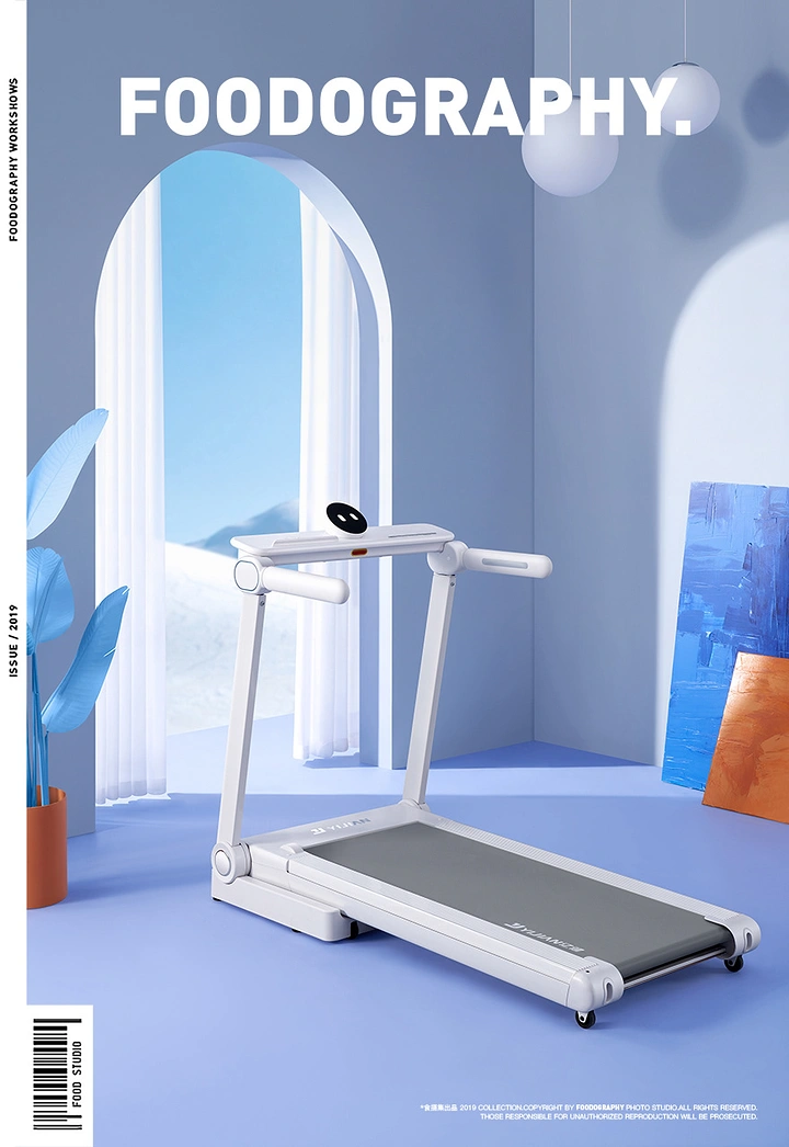 Fitness Equipment Stores creative ad: Surreal editorial product-world composition