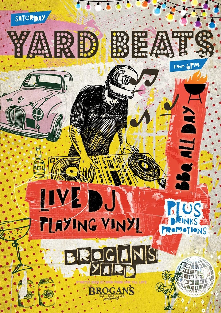 Bars & Pubs creative ad: Yard party becomes illustrated music world