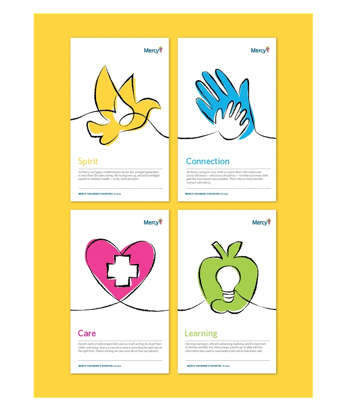 Pediatricians & Children's Clinics creative ad: Connected healthcare values symbol system