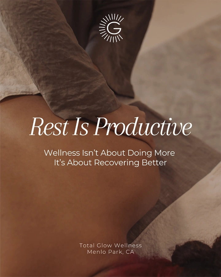 Spa & Massage creative ad: 'Rest Is Productive' witty reframing copy