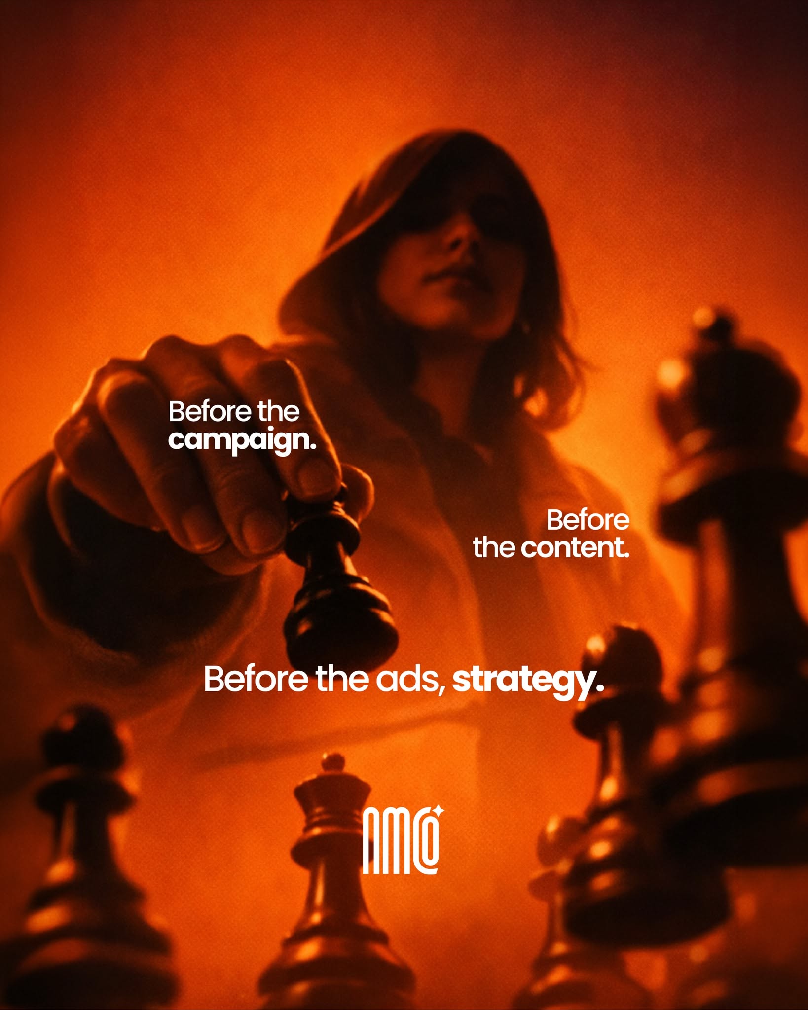 Chess move metaphor: strategy before the ads