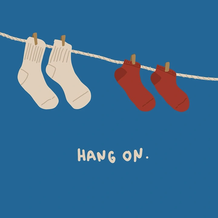 Socks Brands creative ad: Clothesline visual supports hang-on pun