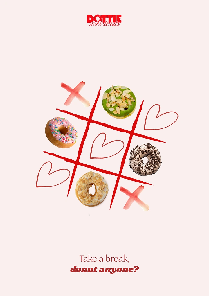 Donut Shops creative ad: Tic-tac-toe becomes playful donut metaphor