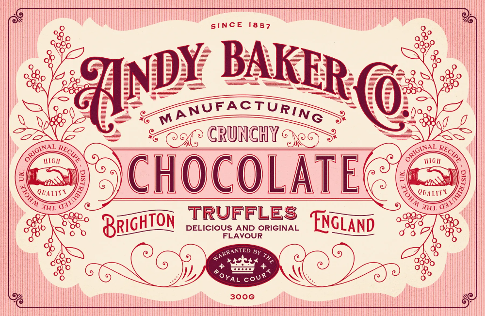 Creative: Victorian vintage chocolate packaging label