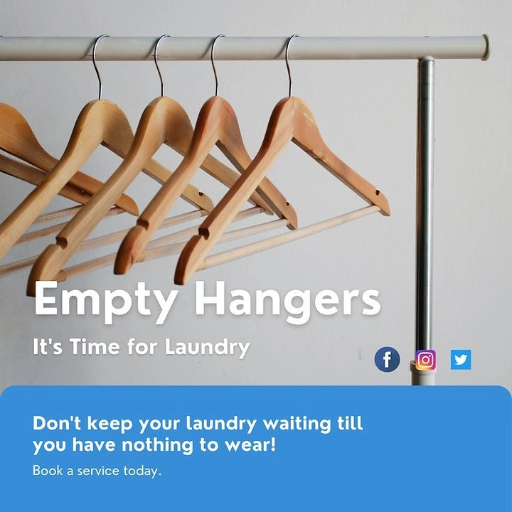 Laundry & Dry Cleaning creative ad: Empty hangers signal it's laundry time