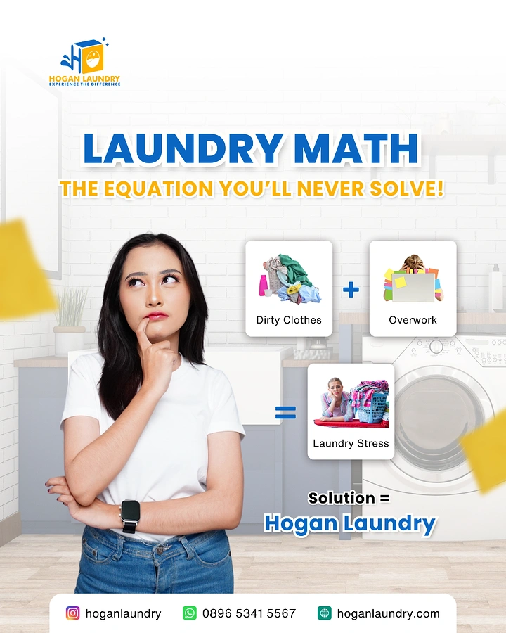 Laundry & Dry Cleaning creative ad: Laundry math equation, solution is brand