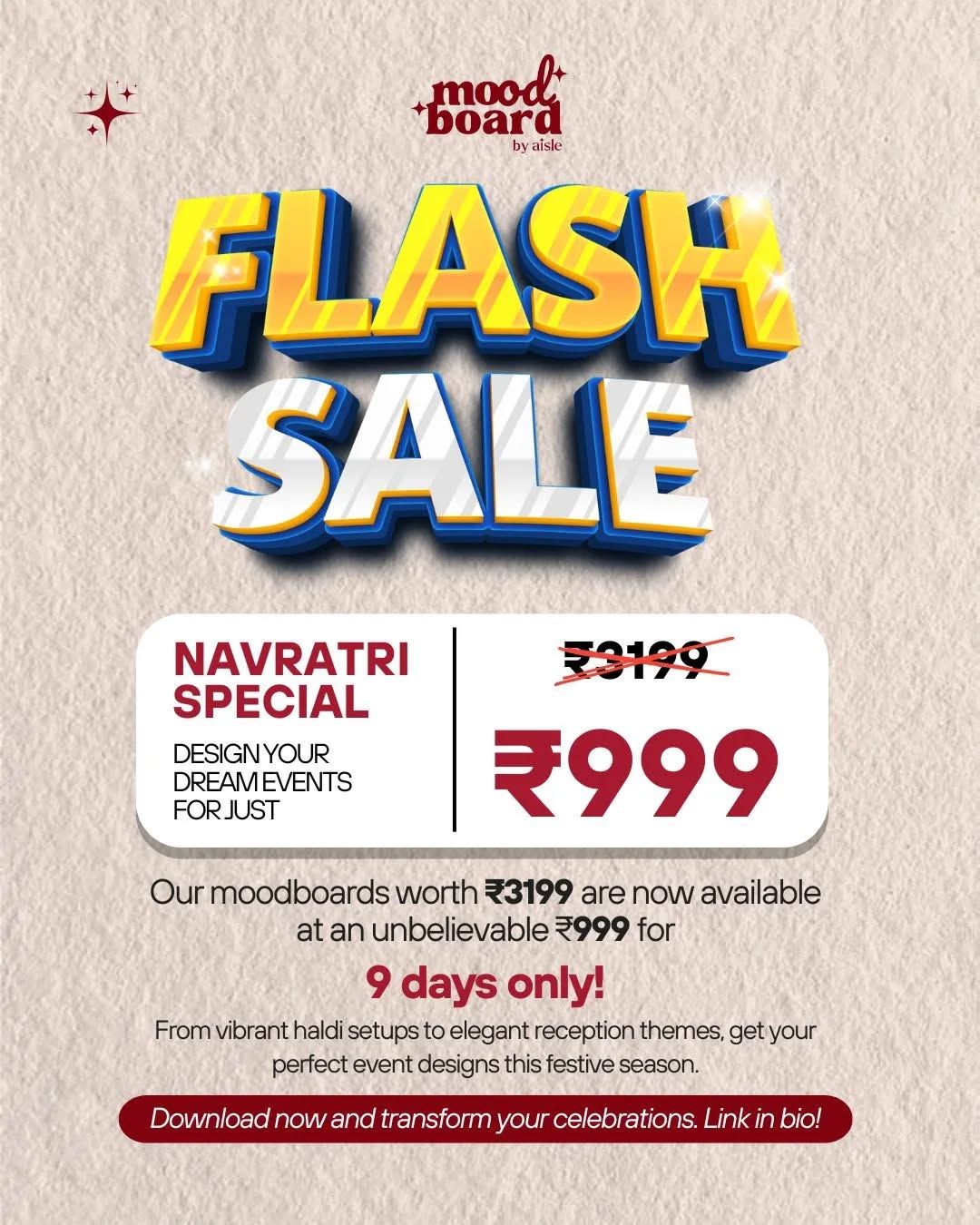 Navratri Poster: Luxury red-and-gold interior mood board with an ornate mirror and velvet chair, slide 3