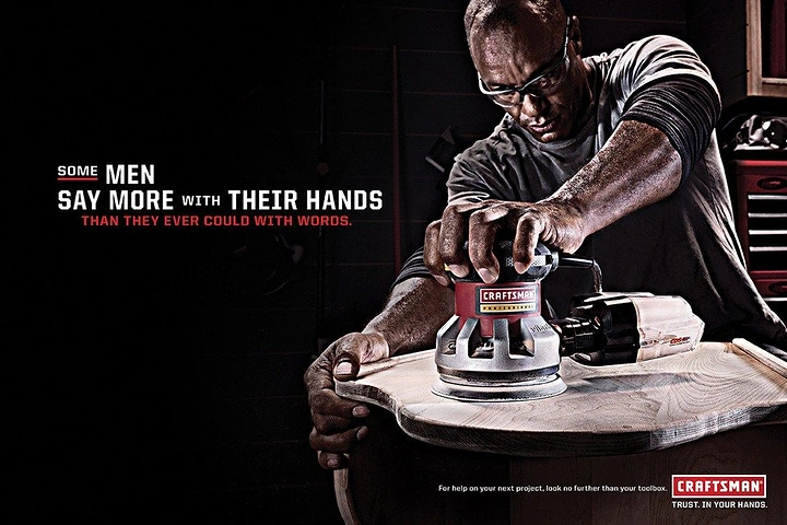 Power Tools creative ad: Witty hands-speak louder tool campaign