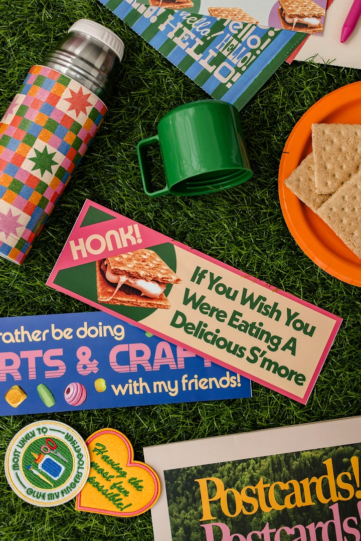 Summer Camps & Kids Activities creative ad: Playful s’mores picnic graphic system