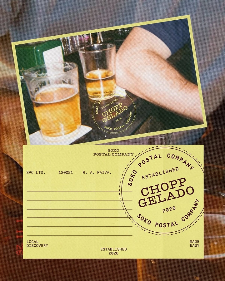 Bars & Pubs creative ad: Beer promotion framed as vintage postcard