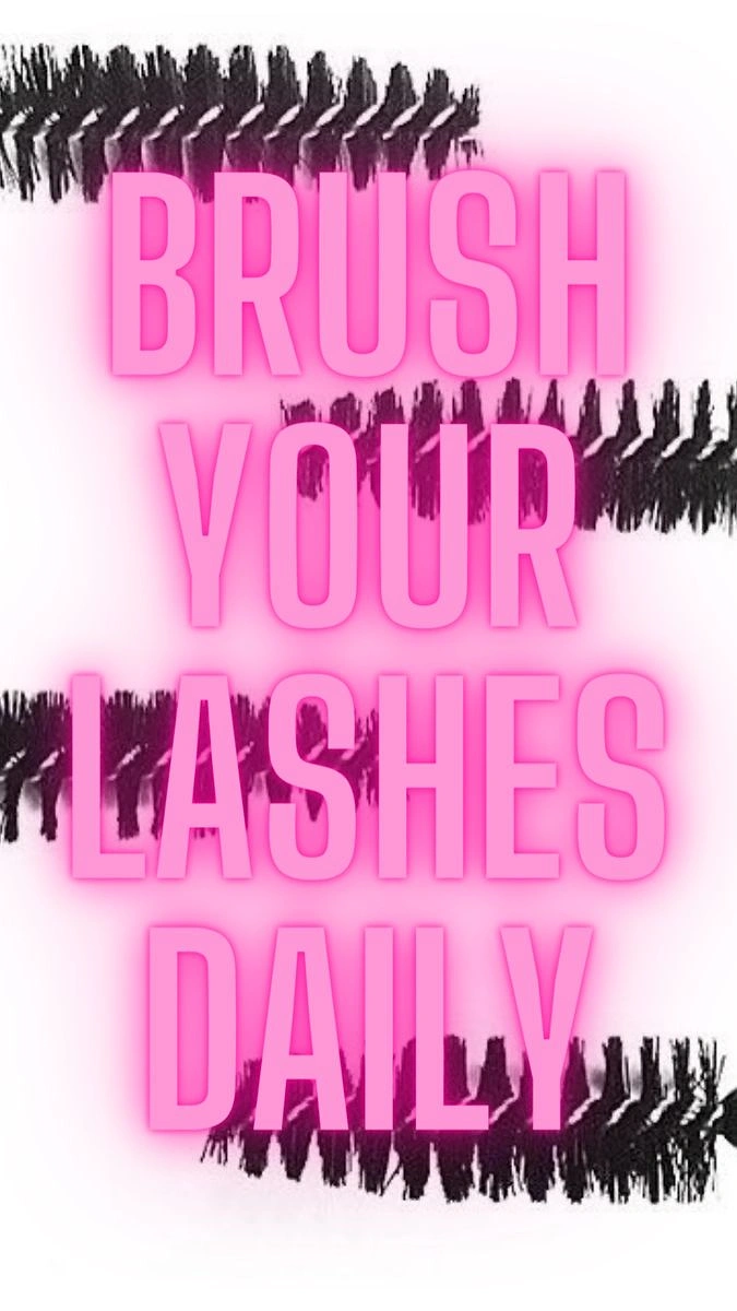 Lash & Brow Studios creative ad: Bold lash-care reminder with brush textures