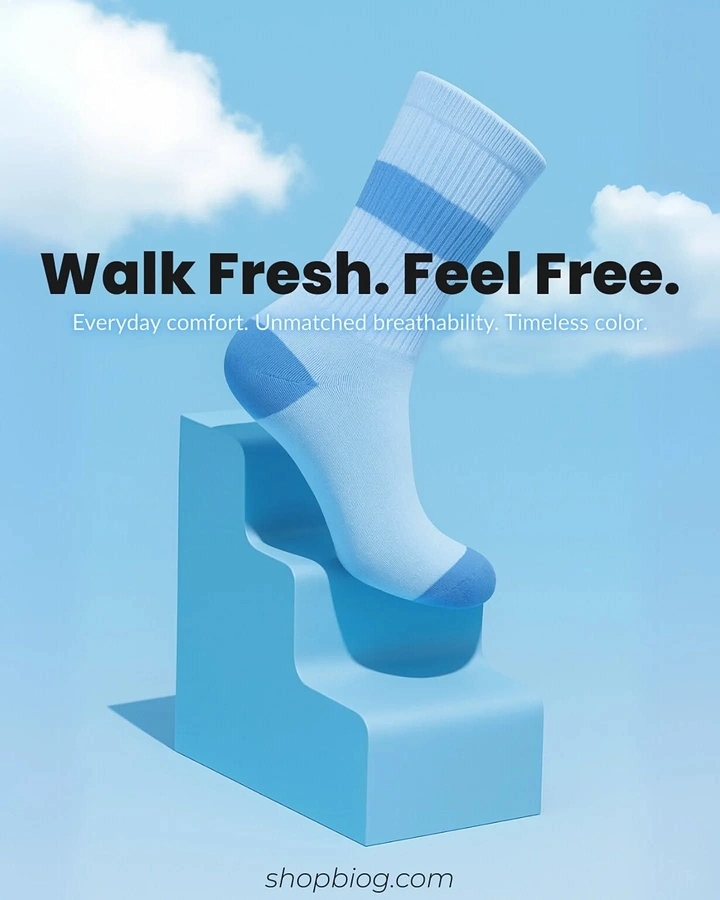Socks Brands creative ad: Sculptural sock stairs sell fresh walking