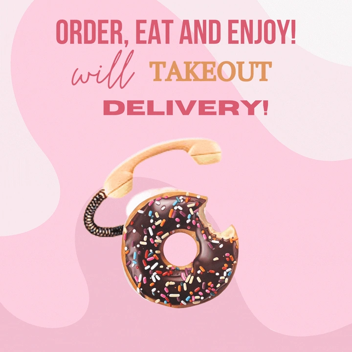 Donut Shops creative ad: Telephone cord turns into donut delivery visual