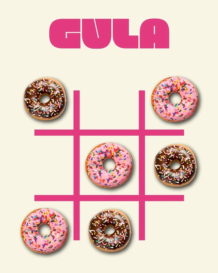 Donut Shops creative ad: Donuts cleverly replace tic-tac-toe pieces
