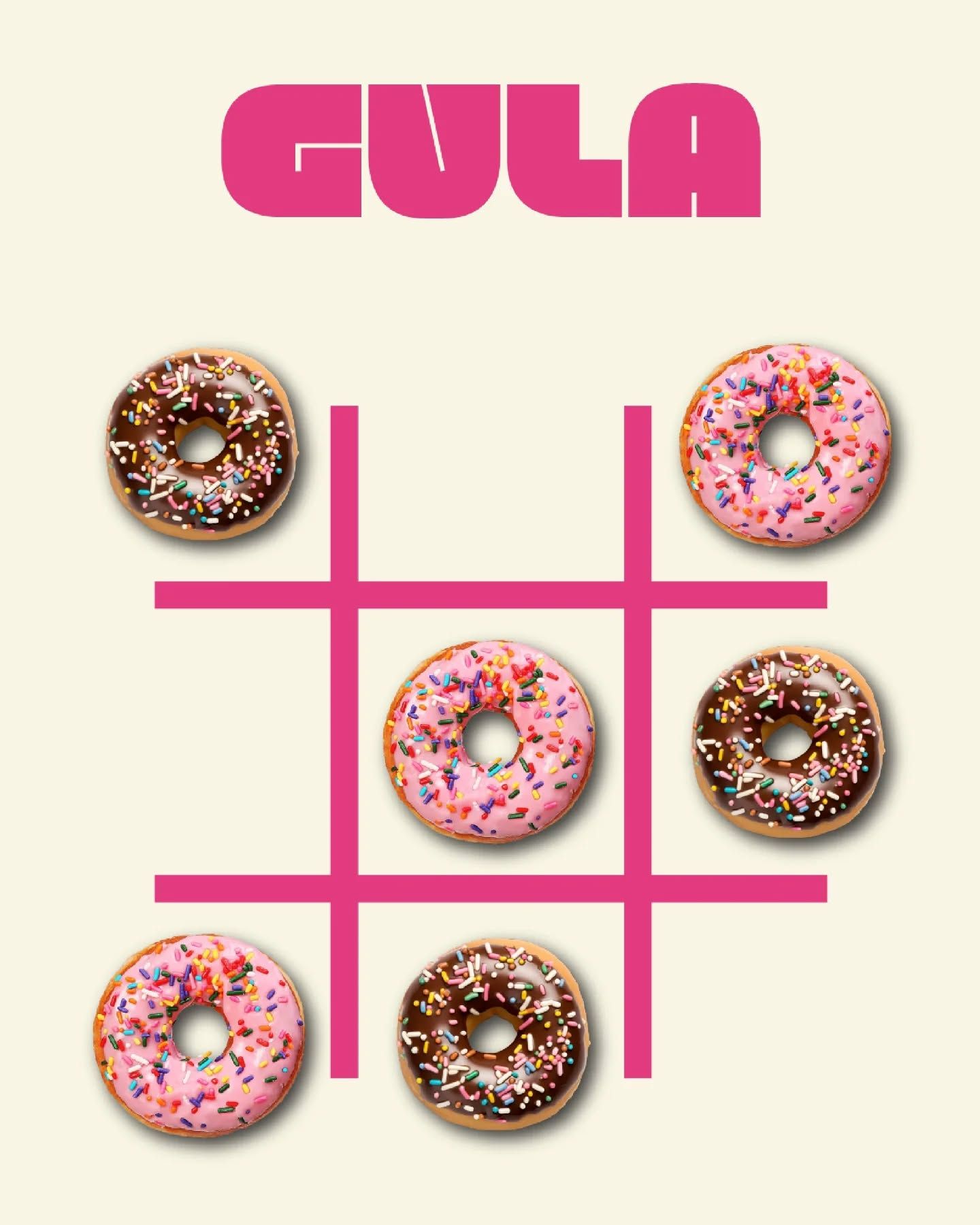 Instagram post: Donuts cleverly replace tic-tac-toe pieces