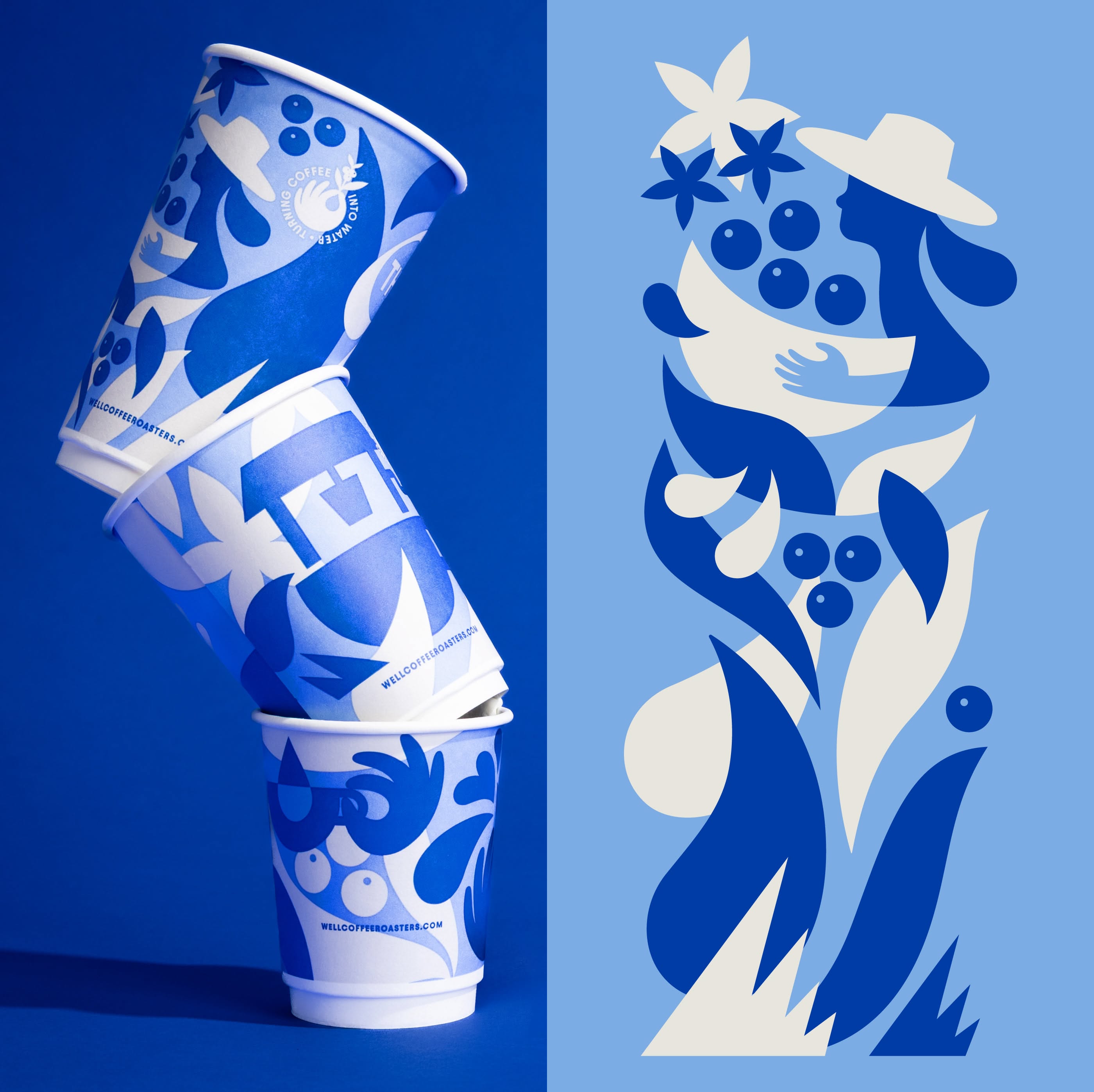 Instagram post: Cups become bold illustrated graphic forms