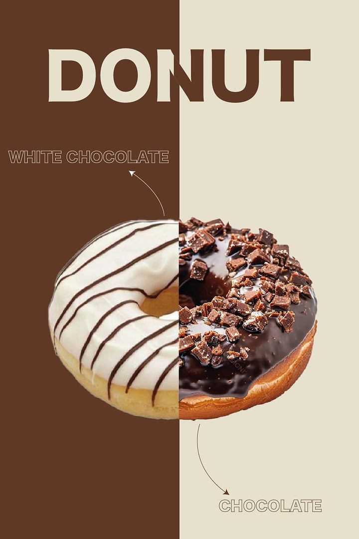Donut Shops creative ad: Split composition compares two donut flavors