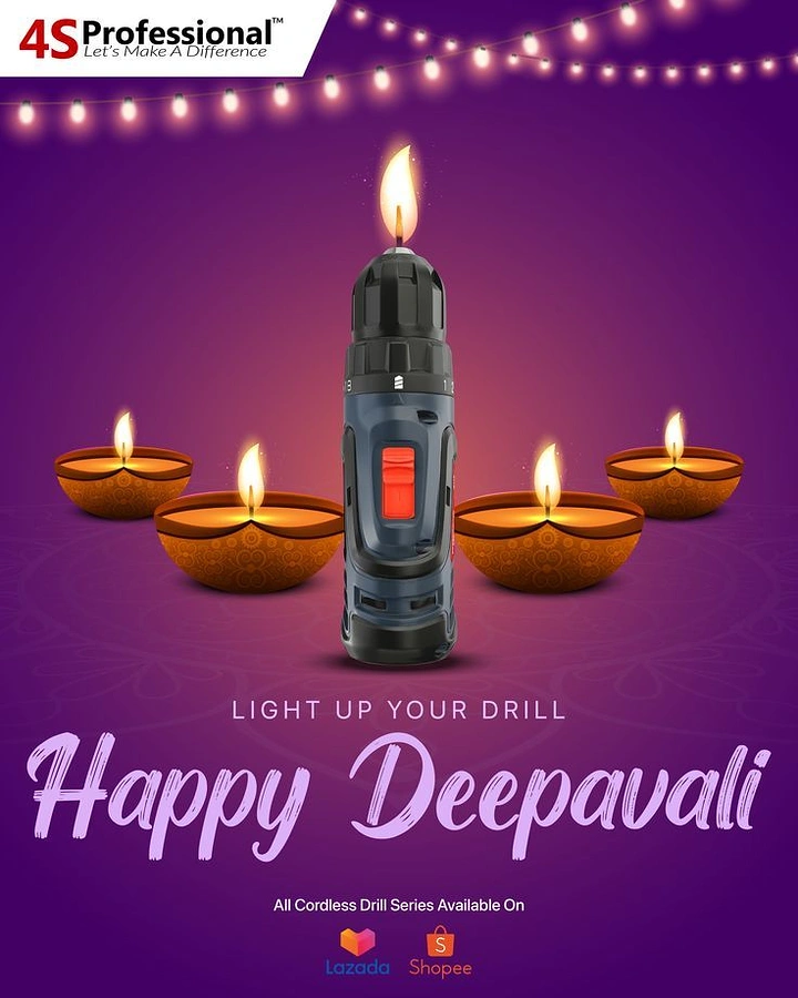 Diwali creative ad: Drill as candle, 'Light up your drill'