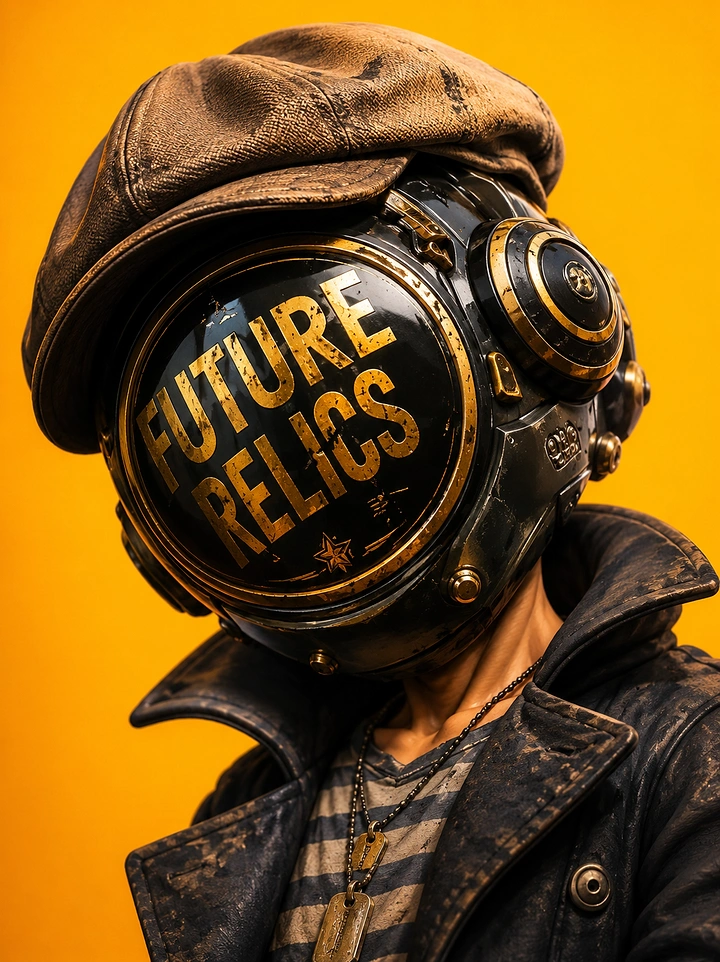 Helmets & Riding Gear creative ad: Futuristic relic helmet with witty typography