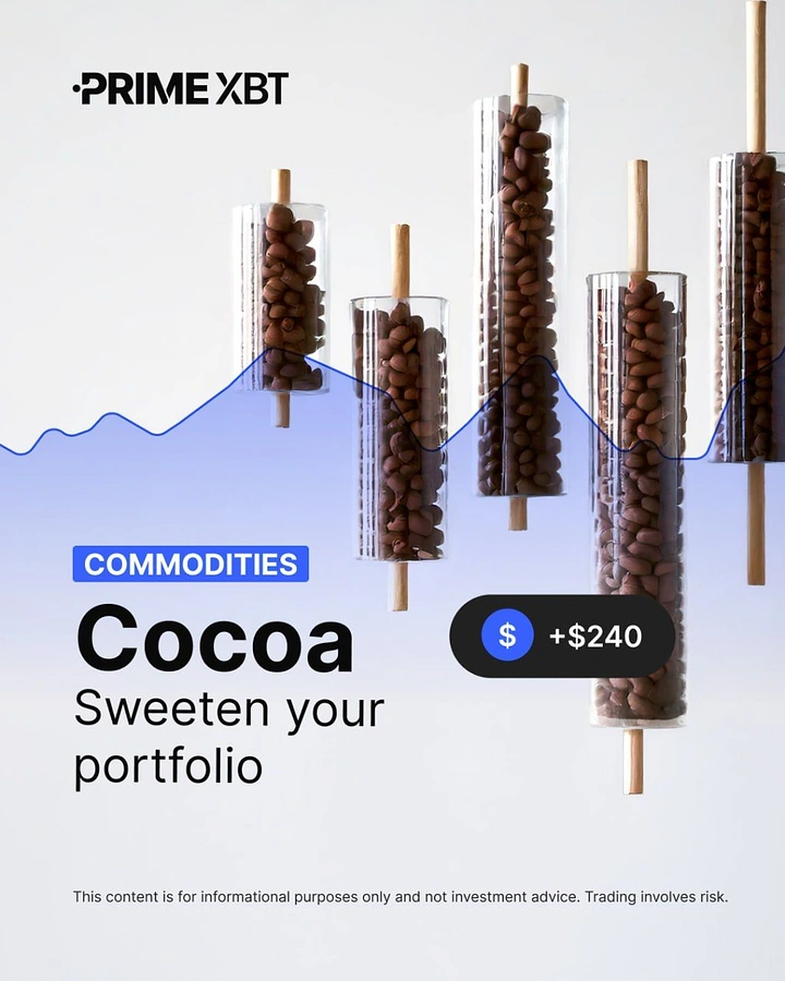 Stock Brokers & Investing creative ad: Glass tubes of cocoa beans on wooden sticks forming candlestick chart
