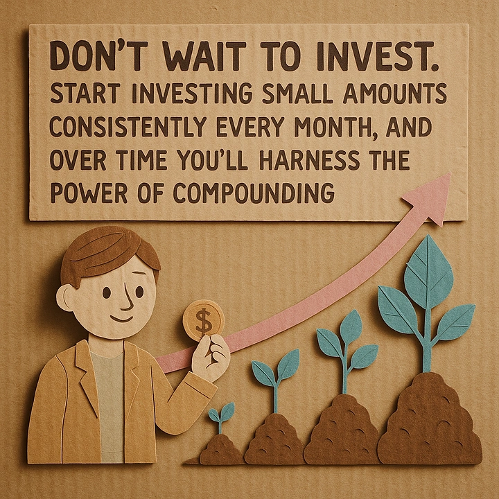 Stock Brokers & Investing creative ad: Paper-craft coins growing into plants