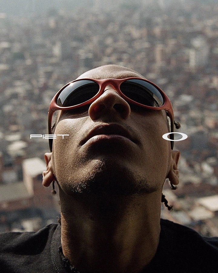 Sunglasses Brands creative ad: Striking low-angle sunglasses campaign image