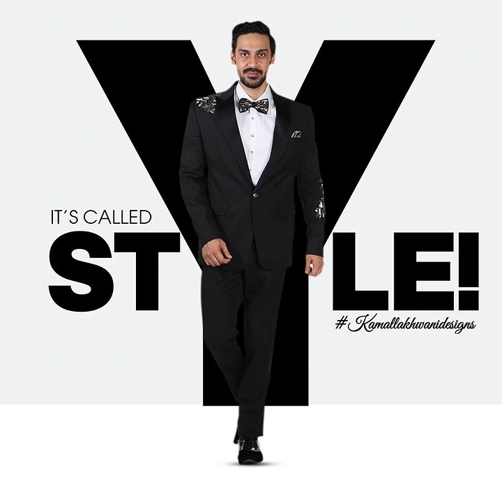 Tailors & Alterations creative ad: Suited man forms the Y in STYLE