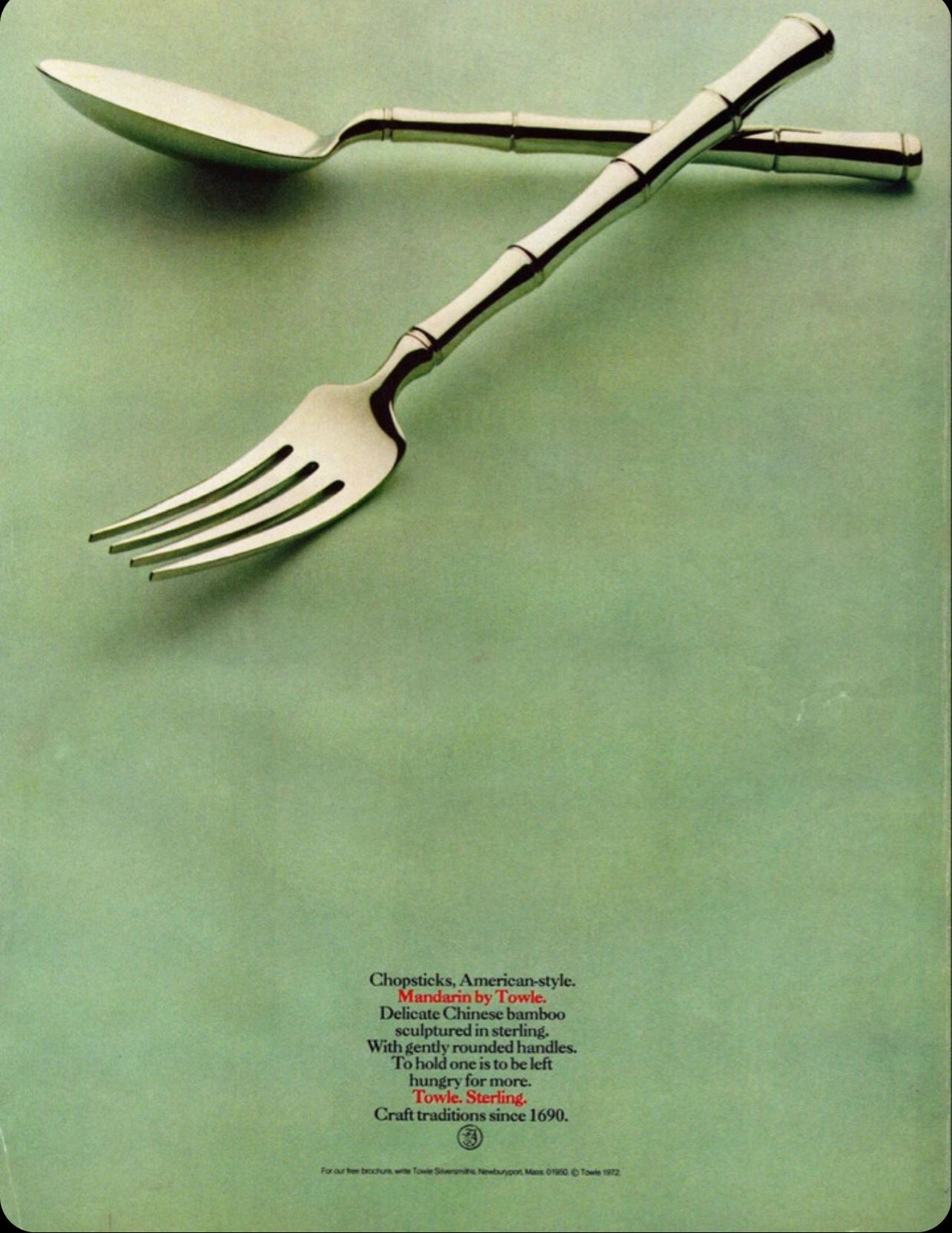 Poster: Sterling fork and spoon with bamboo handles