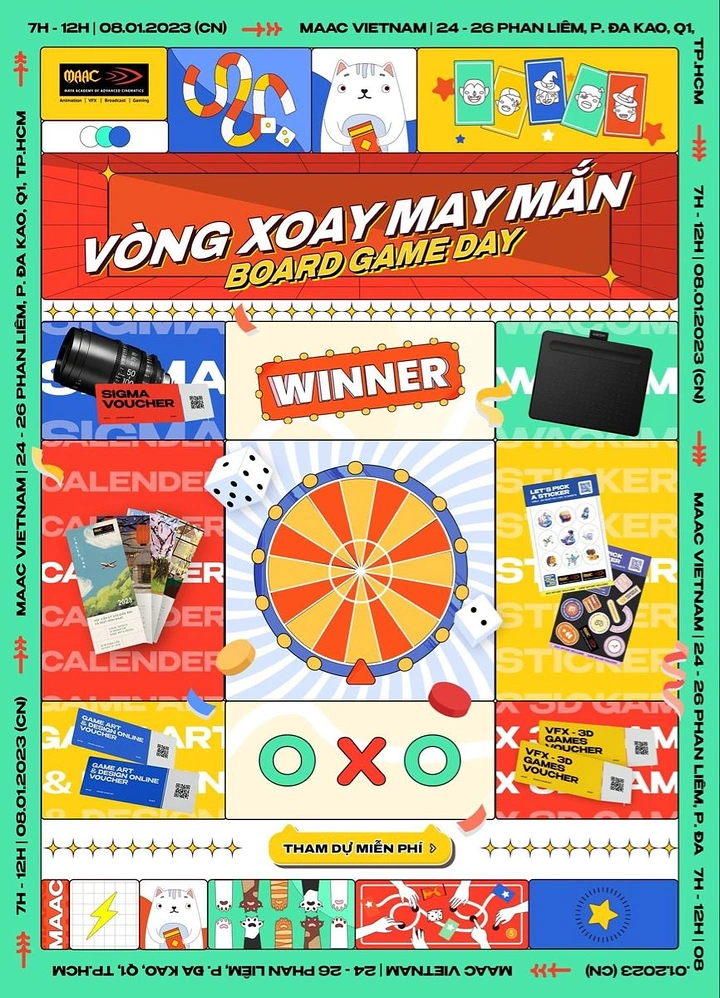 Board Games & Game Cafes creative ad: Festive board-game-day collage concept