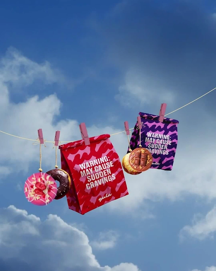 Donut Shops creative ad: Donuts become laundry on a clothesline