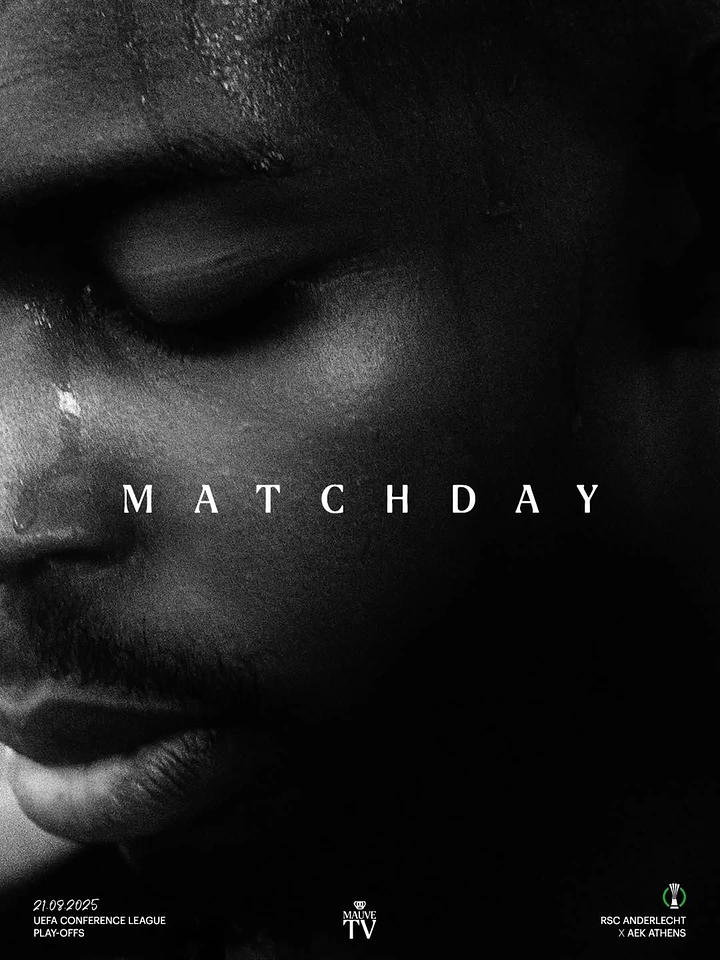 Creative ad: Close-up of a sweating athlete's face, eyes closed