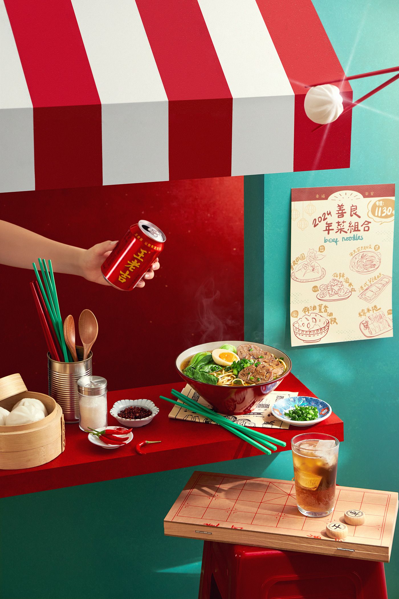 Story: Restaurant transformed into vivid set