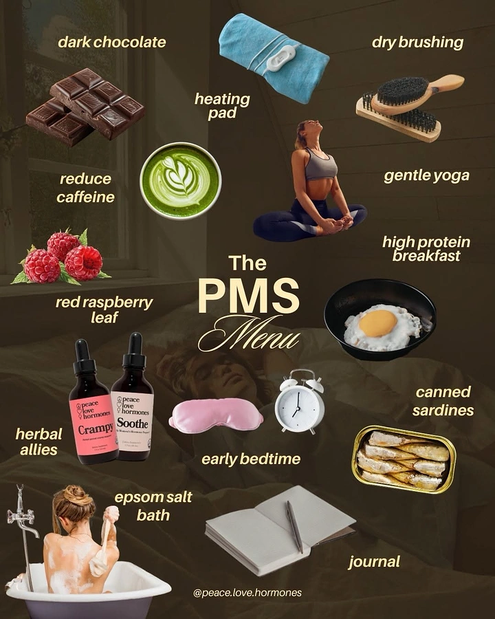 Period Care & Feminine Hygiene creative ad: PMS menu metaphor organizes recommendations